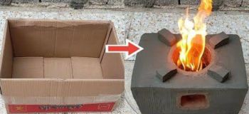ساخت اجاق چوبی با سیمان سیاه و جعبه میوه؛ ایده ای خلاقانه برای حیاط و فضای باز