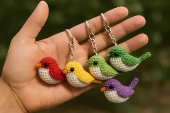 آموزش مرحله به مرحله جاکلیدی گنجشک قلاب بافی برای مبتدیان