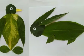 کاردستی با برگ درخت / نحوه ساخت حیوانات با برگ انواع درخت
