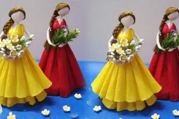 ایده خلاقانه ساخت عروسک های دکوری با کاغذ کشی