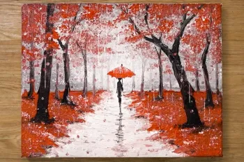 آموزش نقاشی قدم زدن در باران برای افراد مبتدی