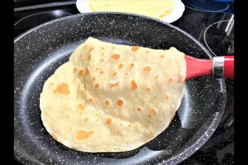 طرز تهیه نان لواش بدون وردنه، بدون خمیر مایه در ماهیتابه