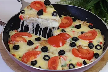 طرز تهیه صبحانه سلطنتی در ماهیتابه / با تخم مرغ و گوجه