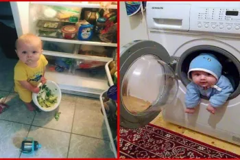 ویدیو بامزه از بچه های ناز و چشم رنگی / ویدیوی خنده دار بچه ها