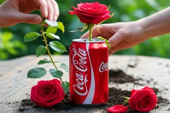 نحوه پرورش گل رز چیده شده با ۱ قوطی نوشابه