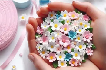 آموزش قدم به قدم ساخت شکوفه های بهاری با روبان