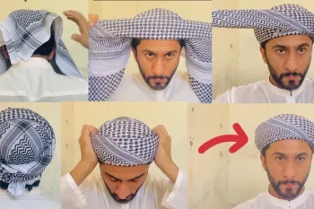 مراحل گره زدن عمامه / نحوه گره زدن امامه در محرم