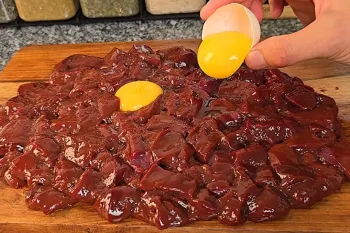 طرز تهیه جگر / دستور پخت خوشمزه تر شدن جگر با تخم مرغ