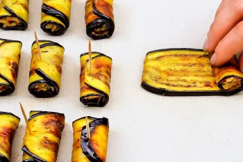 طرز تهیه رول بادمجان بدون نیاز به گوشت