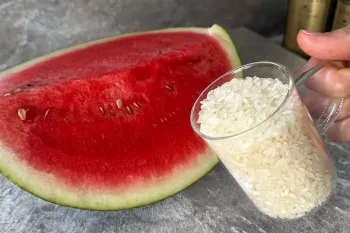 هندوانه + ۱ لیوان برنج / طرز تهیه غذایی خوشمزه و متفاوت با هندوانه و برنج