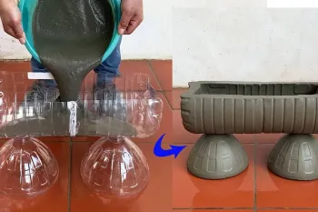 ایده سیمان و بطری پلاستیکی / ساخت دکوراسیون شیک برای باغ با بطری پلاستیکی