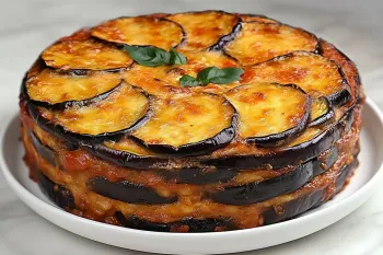 طرز تهیه کیک بادمجان خوشمزه و مجلسی با پنیر آب شده برای شام تابستانی