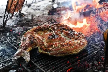 طرز تهیه ماهی کبابی عراقی روی آتش