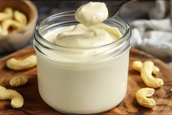 طرز تهیه سس مایونز سالم و طبیعی با بادام هندی