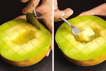 ترفندهای برش و پوست کندن طالبی و هندوانه بدون دخالت دست