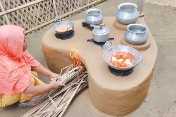 نحوه ساخت اجاق ۶ شعله سفالی مناسب باغ و فضای باز