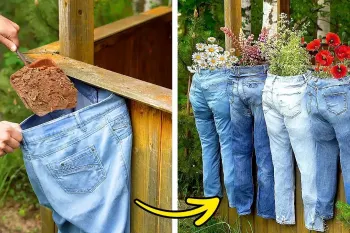 بازیافت لباس های قدیمی برای دکوراسیون باغ / بهترین ایده های استفاده از ضایعات برای گیاهان