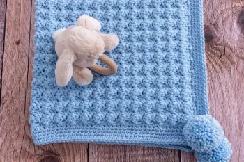 آموزش بافت پتوی نوزادی برای مبتدیان (فوق العاده آسان و سریع. فقط ۱ رج برای تکرار)