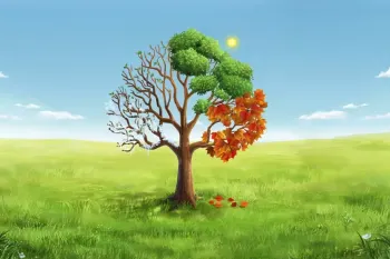 آموزش نقاشی درخت چهار فصل با توهم نوری سه بعدی ساده