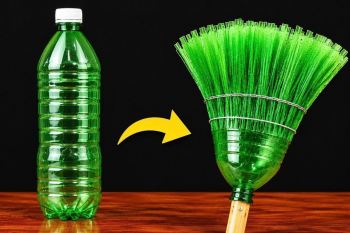 ساخت جارو دسته دار با بطری پلاستیکی برای باغ و ویلا