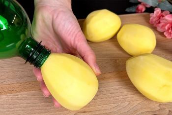 طرز تهیه غذایی خوشمزه با سیب زمینی و بطری پلاستیکی