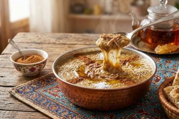 طرز تهیه حلیم اصیل و کشدار خانگی با بلغور گندم و گوشت گوساله
