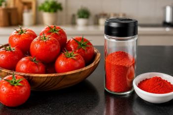 طرز تهیه پودر گوجه فرنگی ؛ ادویه ای خوش رنگ برای لعاب دار کردن انواع غذا و سس