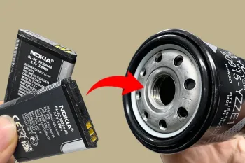 استفاده خلاقانه از باتری نوکیا در فیلتر روغن ماشین