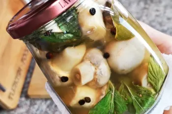 طرز تهیه ترشی قارج تُرد و خوشمزه، با ترفند شل و سیاه نشدن