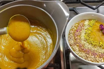 طرز تهیه کاچی دسر خوشمزه و ساده سنتی ایرانی