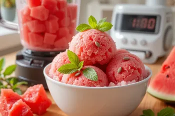طرز تهیه بستنی هندوانه ای با دو ماده کمتر از ۱۰ دقیقه