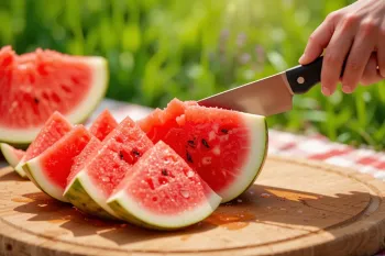 آموزش ساده ترین روش برش هندوانه