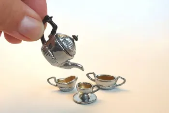 آموزش ساخت سرویس چای مینیاتوری با خمیر کاغذی و وسایل ساده