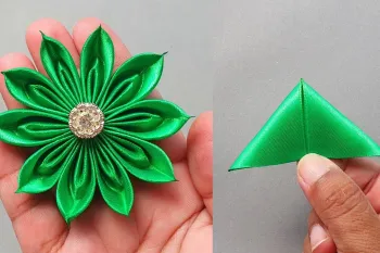 آموزش ساخت گل روبانی با سوزن ترفندهای خلاقانه با روبان