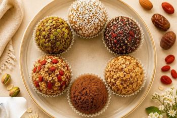 چهار نوع توپک انرژی زا مخصوص قبل از تمرین / بدون شکر افزوده، مقوی و خوشمزه