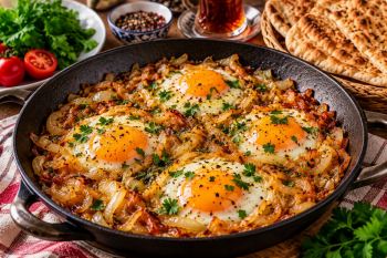 طرز تهیه نیمرو پیاز طلایی؛ با ۲ قلم مواد یه صبحونه محشر درست کن!
