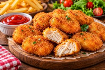 طرز تهیه ناگت مرغ با نان باگت؛ ترد و خوشمزه مثل فست فودی ها!