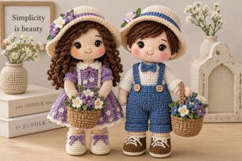 بافت عروسک دختر و پسر با قلاب؛ آموزش گام به گام برای همه
