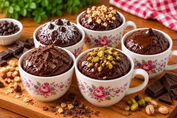 طرز تهیه کیک شکلاتی فنجانی بدون فر؛ نرم، پف دار و خوشمزه با قابلمه!