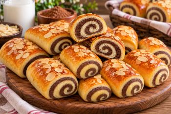 طرز تهیه نان فانتزی شکلاتی با طرح مارپیچ؛ ساده و خوشمزه