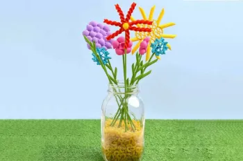 آموزش ساخت کاردستی گل با ماکارونی برای کودکان