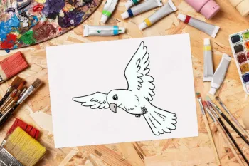 آموزش مرحله به مرحله نقاشی پرنده برای کودکان