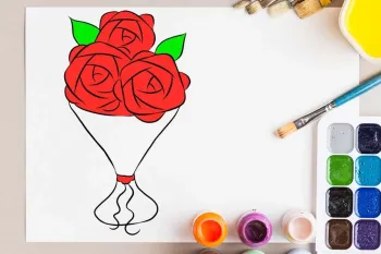 با چند خط منحنی ساده یک دسته گل فوق العاده زیبا بکش