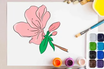 با چند خط ساده یک گل فوق العاده زیبا نقاشی کن