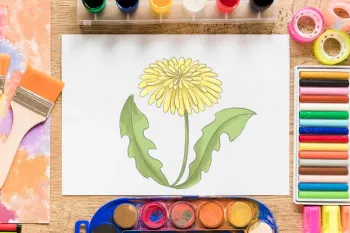قدم به قدم روش کشیدن نقاشی گل قاصدک برای کودکان