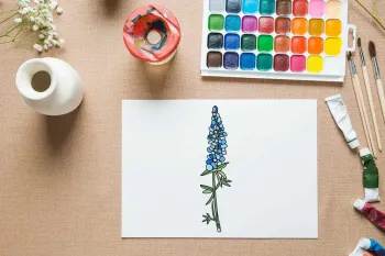 آموزش نقاشی گل بلوبونت برای کودکان