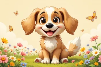 آموزش مرحله به مرحله نقاشی سگ بامزه برای کودکان