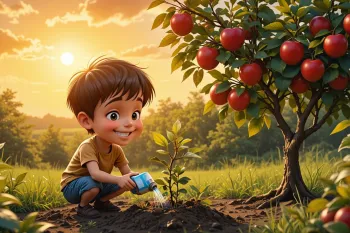 داستان رشد متئو و درخت سیب برای کودکان
