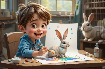 آموزش نقاشی خرگوش ناز و تپلی برای کودکان