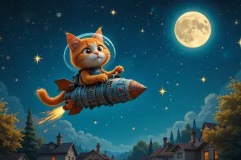 قصه گربه پشمالویی که به فضا رفت! برای کودکان